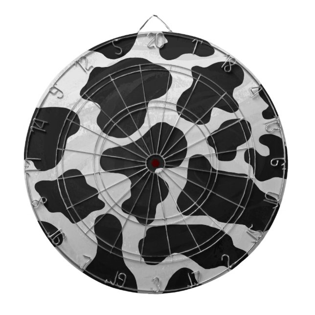 Cow Black and White Print Dartboard (Front)