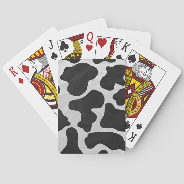 Cow Black and White Print Playing Cards (Back)