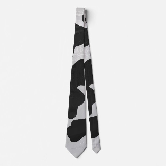 Cow Black and White Print Tie (Front)