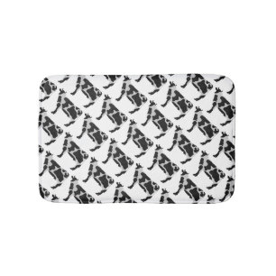 Cow Black and White Silhouette Bath Mat