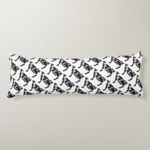 Cow Black and White Silhouette Body Pillow