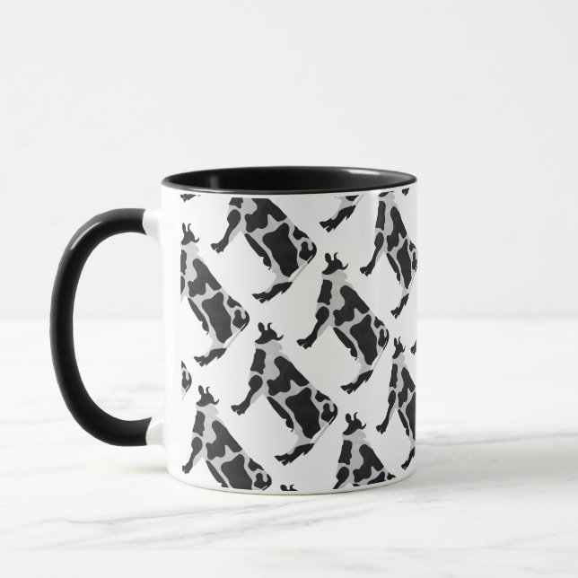 Cow Black and White Silhouette Mug (Left)