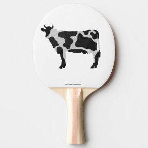 Cow Black and White Silhouette Ping Pong Paddle