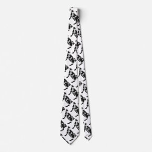 Cow Black and White Silhouette Tie