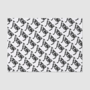 Cow Black and White Silhouette Tissue Paper