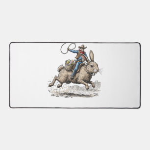 Cow-boy montant un lapin de Pâques Western Howdy P