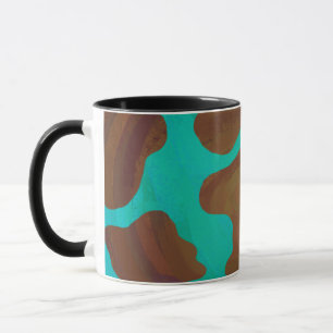 Cow Brown and Teal Print Mug