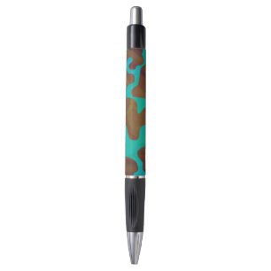 Cow Brown and Teal Print Pen