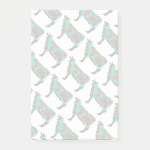 Cow Brown and Teal Silhouette Post-it Notes