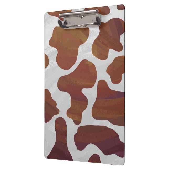 Cow Brown and White Monogram Clipboard (Left)