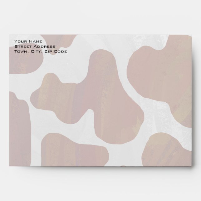 Cow Brown and White Monogram Envelope (Front)