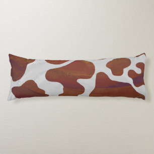 Cow Brown and White Print Body Pillow