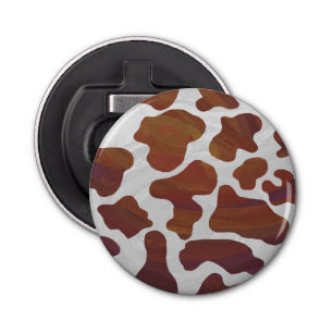 Cow Brown and White Print Bottle Opener