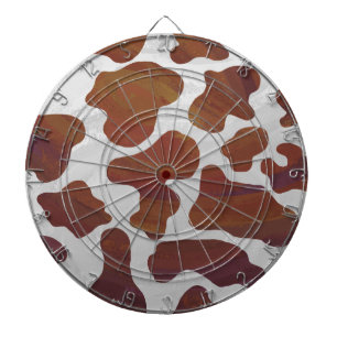Cow Brown and White Print Dartboard