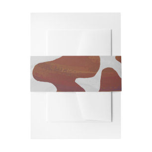 Cow Brown and White Print Invitation Belly Band