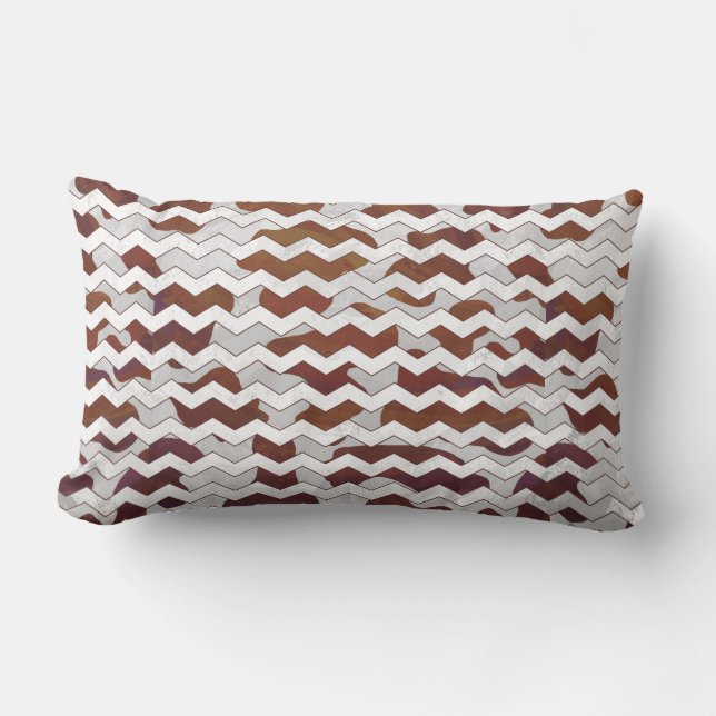Cow Brown and White Print Lumbar Pillow (Front)
