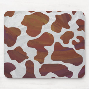 Cow Brown and White Print Mouse Pad