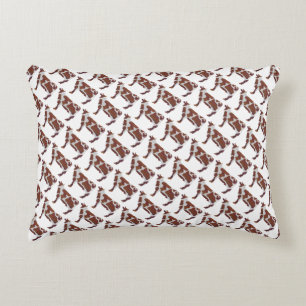 Cow Brown and White Silhouette Decorative Pillow