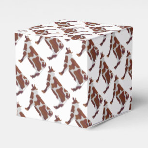 Cow Brown and White Silhouette Favor Box