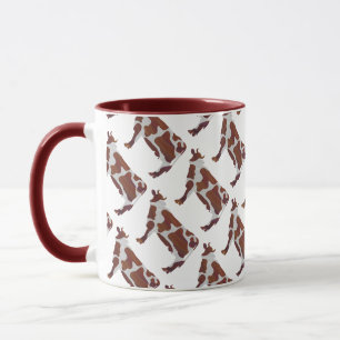 Cow Brown and White Silhouette Mug