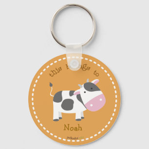Cow Brown Keychain