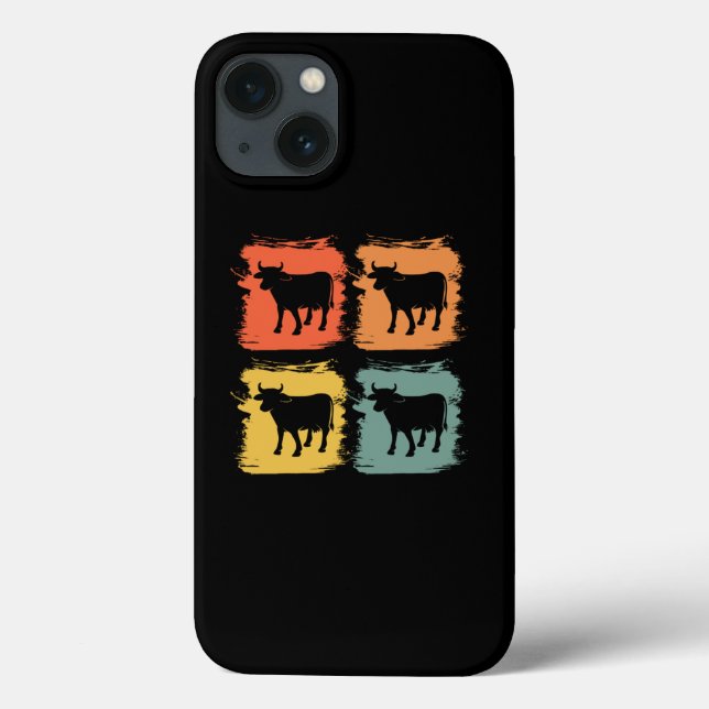 Cow Bull Retro Pop Art Gift Idea Case-Mate iPhone Case (Back)