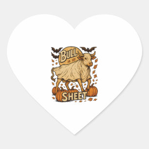 Cow Bull Sheet Halloween Heart Sticker