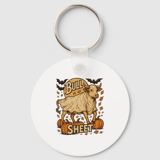 Cow Bull Sheet Halloween Keychain (Front)