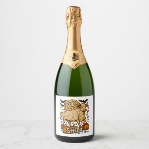 Cow Bull Sheet Halloween Sparkling Wine Label