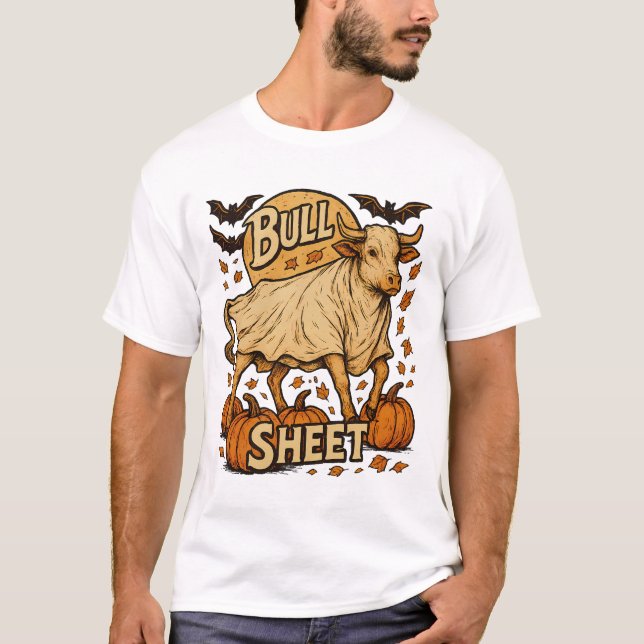 Cow Bull Sheet Halloween T-Shirt (Front)