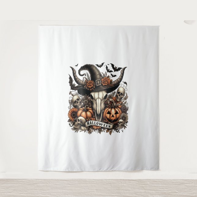 Cow Bull Sheet Halloween Tapestry (Front)