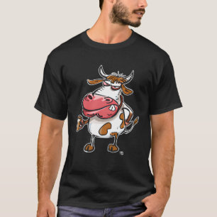 Cow Bull With Coffee Cup T-Shirt