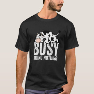 Cow Busy Doing Nothing Lazy Boys Girls T-Shirt