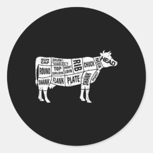 Cow Butcher Tees  Classic Round Sticker