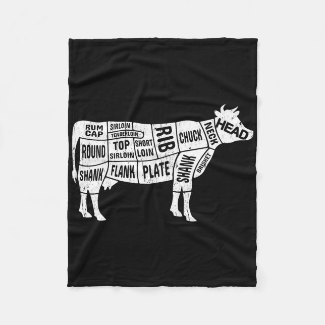 Cow Butcher Tees  Fleece Blanket (Front)