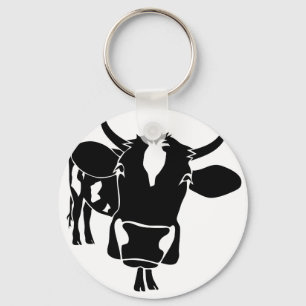 cow cattle kuh fleckvieh milk cowboy farmer keychain
