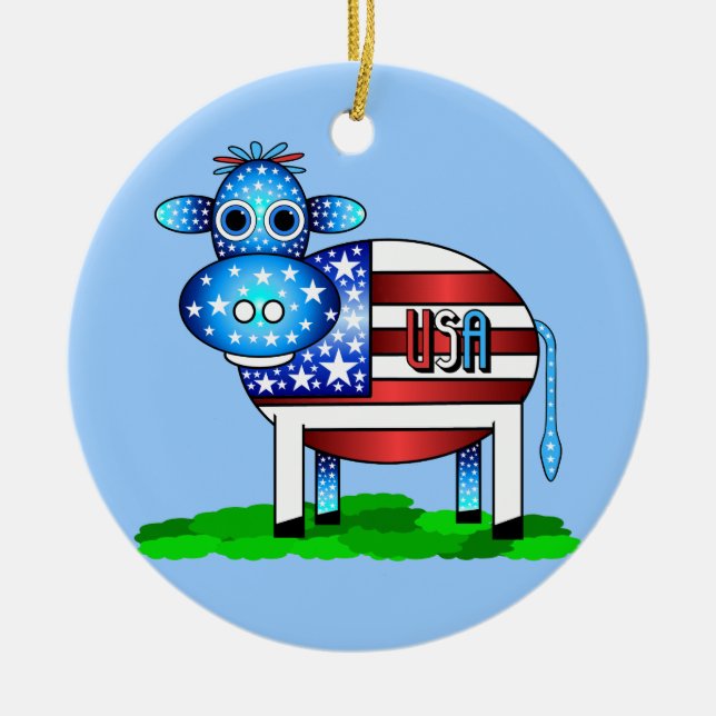 cow ceramic ornament (Front)