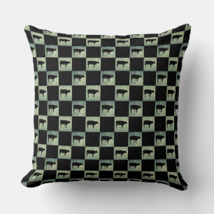 COW CHECK PATTERN THROW PILLOW