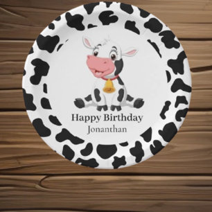  Cow Child's Birthday Paper Plate