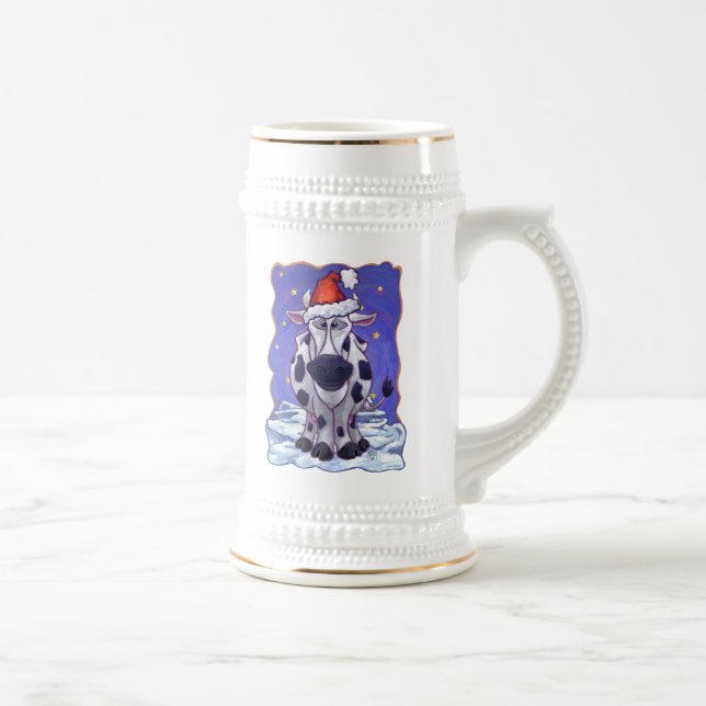 Cow Christmas Beer Stein (Right)