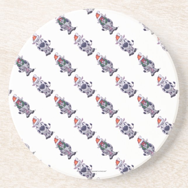 Cow Christmas Coaster (Front)