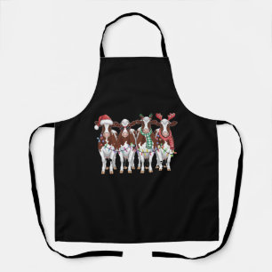 Cow Christmas Cow Lover Gift Holiday Farm Apron