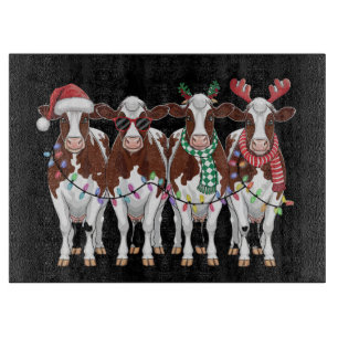 Cow Christmas Cow Lover Gift Holiday Farm  Cutting Board