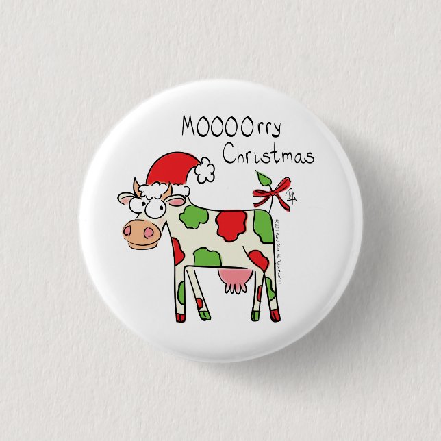 Cow Christmas Cute Kids 1 Inch Round Button (Front)