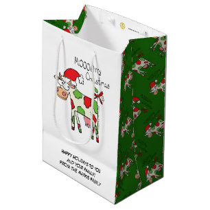 Cow Christmas Cute Kids Medium Gift Bag