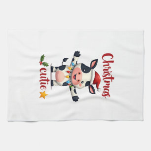 Cow Christmas Cutie Cows Christmas T-Shirt (5) Kitchen Towel