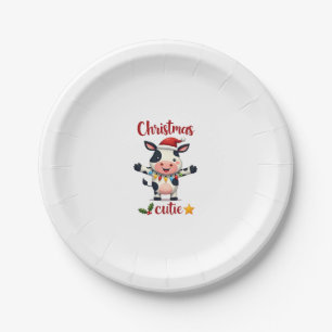 Cow Christmas Cutie Cows Christmas T-Shirt (5) Paper Plate