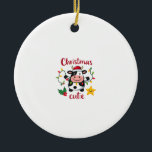 Cow Christmas Cutie Cows Christmas T-Shirt (6) Ceramic Ornament<br><div class="desc">Cow Christmas Cutie Cows Christmas T-Shirt (6)</div>