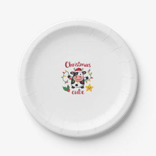 Cow Christmas Cutie Cows Christmas T-Shirt (6) Paper Plate