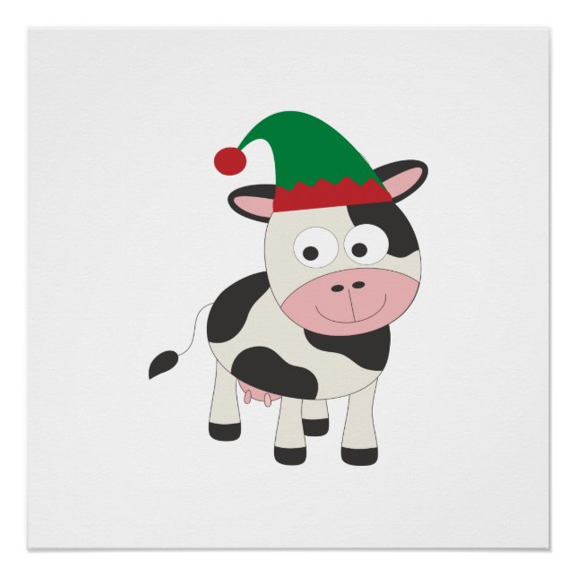 Cow Christmas Elf Poster (Front)